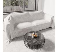 PETTI Artigiani Italiani - Drap de Protection en Microfibre Multi-Usage Anti-Taches 220x270 cm, Housse de Canapé, Couvre Lit, Couverture de Canape, Dentelle Taupe, 100% Made in Italy