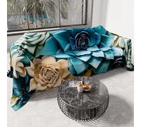 PETTI Artigiani Italiani - Drap de Protection en Microfibre Multi-Usage Anti-Taches 220x270 cm, Housse de Canapé, Couvre Lit, Couverture de Canape, Floral 05 15, 100% Made in Italy