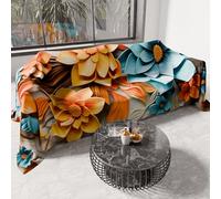 PETTI Artigiani Italiani - Drap de Protection en Microfibre Multi-Usage Anti-Taches 220x270 cm, Housse de Canapé, Couvre Lit, Couverture de Canape, Floral 05 16, 100% Made in Italy