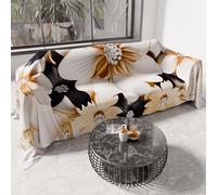 PETTI Artigiani Italiani - Couvre-Lit 220x250 cm Microfibre, Printemps Été, Parure de Lit Légère Double, Draps Une Personne Et Demie, Floral Blanc Noir, 100% Fabriqué en Italie