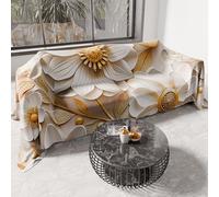 PETTI Artigiani Italiani - Drap de Protection en Microfibre Multi-Usage Anti-Taches 220x270 cm, Housse de Canapé, Couvre Lit, Couverture de Canape, Floral 05 13, 100% Made in Italy