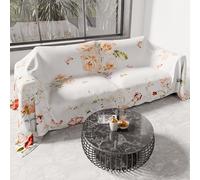 PETTI Artigiani Italiani - Couvre-Lit 220x250 cm Microfibre, Printemps Été, Parure de Lit Légère Double, Draps Une Personne Et Demie, Floral Coloré, 100% Fabriqué en Italie