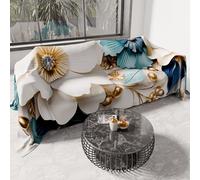 PETTI Artigiani Italiani - Drap de Protection en Microfibre Multi-Usage Anti-Taches 260x270 cm, Housse de Canapé, Couvre Lit, Couverture de Canape, Floral 05 19, 100% Made in Italy