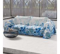 PETTI Artigiani Italiani - Couvre-Lit 260x250 cm Microfibre, Printemps Été, Parure de Lit Légère Double, Draps 2 Personnes, Marin Bleu Clair, 100% Fabriqué en Italie