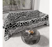 PETTI Artigiani Italiani - Couvre-Lit 260x250 cm Microfibre, Printemps Été, Parure de Lit Légère Double, Draps 2 Personnes, Blanc Noir, 100% Fabriqué en Italie