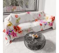 PETTI Artigiani Italiani - Drap de Protection en Microfibre Multi-Usage Anti-Taches 360x270 cm, Housse de Canapé, Couvre Lit, Couverture de Canape, Spring 02 Blanc, 100% Made in Italy