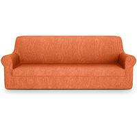 PETTI Artigiani Italiani - Housse de canapé 2 Places, Housse de canapé 2 Places Extensible, Orange, Tissu Jacquard, 100% Fabriqué en Italie