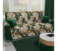 PETTI Artigiani Italiani - Housse de canapé Anti-Taches, canapé 2 Places avec accoudoirs, protège-canapé, Housse réversible, Housse de canapé matelassée, Tropicale Verte, 100% fabriquée en Italie