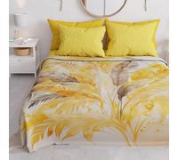 PETTI Artigiani Italiani - Housse de canapé en Microfibre, 260 x 270 cm, Motif Palmier Jaune | Multi-usages pour canapés, Couvre-Lits et nappes | Housse de Protection Lavable