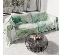 PETTI Artigiani Italiani - Housse de canapé en Microfibre, 300 x 270 cm, Motif Palmiers et Sauge | Multi-usages pour canapés, Couvre-Lits et nappes | Housse de Protection Lavable