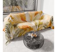 PETTI Artigiani Italiani - Housse de canapé en Microfibre, 360 x 270 cm, Motif Palmier Olivier | Multi-usages pour canapés, Couvre-Lits et nappes | Housse de Protection Lavable
