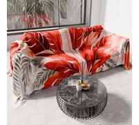 PETTI Artigiani Italiani - Housse de canapé en Microfibre, 500 x 270 cm, Motif Palmier Rouge | Multi-usages pour canapés, Couvre-Lits et nappes | Housse de Protection Lavable