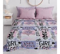 PETTI Artigiani Italiani - Housse de canapé pour canapé en Microfibre 260 x 270 cm, Fantaisie Girl Cool | Multi-usages pour canapés, Couvre-lit et Couvre-Table | Housse de Protection Lavable