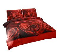 PETTI Artigiani Italiani - Housse de Couette 1,5 Place 200x200 cm (2 Taies 63x63 cm Incluses), Parure en Microfibre Imprimée Passion - Fabriqué en Italie