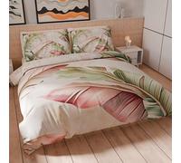 PETTI Artigiani Italiani - Housse de Couette 1 Place Maxi 155x220 cm (1 Taie 80x80 cm Incluse), Parure en Microfibre Imprimée Floral 25 191 - Fabriqué en Italie