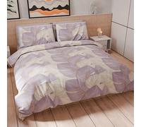 PETTI Artigiani Italiani - Housse de Couette 2 Places 250x200 cm (2 Taies 50x80 cm Incluses), Parure en Microfibre Imprimée Tropical Lilas O - Fabriqué en Italie