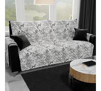 PETTI Artigiani Italiani - Housses de Canapé, Housse de Canapé Réversible, Housse de Fauteuil, Housse Canapé 1 Places, Protection Canapé, Fleurs Grises, 100% Made in Italy