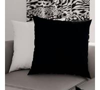 PETTI Artigiani Italiani - Lot de 2 Taies d'oreiller de Lit 35x35 cm, Housses de Coussin Unies Double Face Blanc Noir, Taie Oreiller 100% Microfibre Hypoallergénique