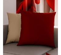 PETTI Artigiani Italiani - Lot de 2 Taies d'oreiller de Lit 35x35 cm, Housses de Coussin Unies Double Face Bordeaux Taupe, Taie Oreiller 100% Microfibre Hypoallergénique