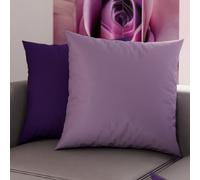 PETTI Artigiani Italiani - Lot de 2 Taies d'oreiller de Lit 35x35 cm, Housses de Coussin Unies Double Face Lilas et Violet, Taie Oreiller 100% Microfibre, Fabriqué en Italie