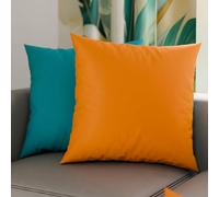 PETTI Artigiani Italiani - Lot de 2 Taies d'oreiller de Lit 35x35 cm, Housses de Coussin Unies Double Face Orange Tiffany, Taie Oreiller 100% Microfibre Hypoallergénique