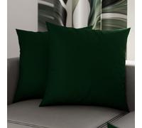 PETTI Artigiani Italiani - Lot de 2 Taies d'oreiller de Lit 40x40 cm, Housses de Coussin Unies Couleur Vert Émeraude, Taie Oreiller 100% Microfibre Hypoallergénique, Fabriqué en Italie