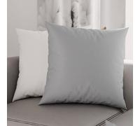 PETTI Artigiani Italiani - Lot de 2 Taies d'oreiller de Lit 40x40 cm, Housses de Coussin Unies Double Face Blanc Gris Clair, Taie Oreiller 100% Microfibre Hypoallergénique