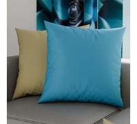 PETTI Artigiani Italiani - Lot de 2 Taies d'oreiller de Lit 40x40 cm, Housses de Coussin Unies Double Face Taupe et Bleu Ciel, Taie Oreiller 100% Microfibre, Fabriqué en Italie