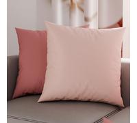 PETTI Artigiani Italiani - Lot de 2 Taies d'oreiller de Lit 40x40 cm, Housses de Coussin Unies Double Face Rose Poudré Clair et Foncé, Taie Oreiller 100% Microfibre, Fabriqué en Italie