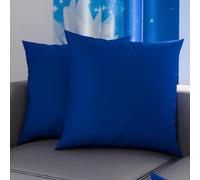 PETTI Artigiani Italiani - Lot de 2 Taies d'oreiller de Lit 45x45 cm, Housses de Coussin Unies Couleur Bleu Électrique, Taie Oreiller 100% Microfibre Hypoallergénique, Fabriqué en Italie