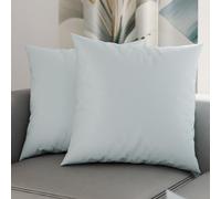 PETTI Artigiani Italiani - Lot de 2 Taies d'oreiller de Lit 45x45 cm, Housses de Coussin Unies Couleur Céleste, Taie Oreiller 100% Microfibre Hypoallergénique, Fabriqué en Italie