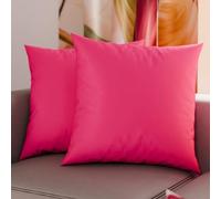 PETTI Artigiani Italiani - Lot de 2 Taies d'oreiller de Lit 45x45 cm, Housses de Coussin Unies Couleur Fuchsia, Taie Oreiller 100% Microfibre Hypoallergénique, Fabriqué en Italie