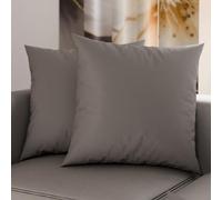 PETTI Artigiani Italiani - Lot de 2 Taies d'oreiller de Lit 45x45 cm, Housses de Coussin Unies Couleur Gris Foncé, Taie Oreiller 100% Microfibre Hypoallergénique, Fabriqué en Italie