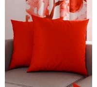 PETTI Artigiani Italiani - Lot de 2 Taies d'oreiller de Lit 45x45 cm, Housses de Coussin Unies Couleur Rouge, Taie Oreiller 100% Microfibre Hypoallergénique, Fabriqué en Italie