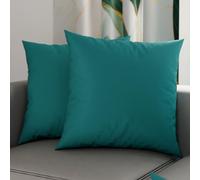 PETTI Artigiani Italiani - Lot de 2 Taies d'oreiller de Lit 45x45 cm, Housses de Coussin Unies Couleur Tiffany, Taie Oreiller 100% Microfibre Hypoallergénique