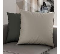 PETTI Artigiani Italiani - Lot de 2 Taies d'oreiller de Lit 45x45 cm, Housses de Coussin Unies Double Face Gris Clair et Foncé, Taie Oreiller 100% Microfibre, Fabriqué en Italie