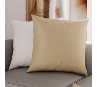 PETTI Artigiani Italiani - Lot de 2 Taies d'oreiller de Lit 45x45 cm, Housses de Coussin Unies Double Face Taupe Blanc, Taie Oreiller 100% Microfibre Hypoallergénique