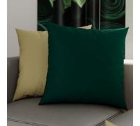 PETTI Artigiani Italiani - Lot de 2 Taies d'oreiller de Lit 45x45 cm, Housses de Coussin Unies Double Face Taupe et Vert, Taie Oreiller 100% Microfibre, Fabriqué en Italie