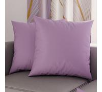 PETTI Artigiani Italiani - Lot de 2 Taies d'oreiller de Lit 50x50 cm, Housses de Coussin Unies Couleur Lilas, Taie Oreiller 100% Microfibre Hypoallergénique, Fabriqué en Italie