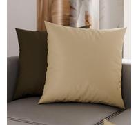 PETTI Artigiani Italiani - Lot de 2 Taies d'oreiller de Lit 50x50 cm, Housses de Coussin Unies Double Face Taupe Boue, Taie Oreiller 100% Microfibre Hypoallergénique
