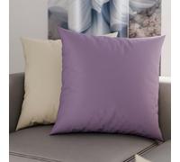 PETTI Artigiani Italiani - Lot de 2 Taies d'oreiller de Lit 50x50 cm, Housses de Coussin Unies Double Face Lilas et Ivoire, Taie Oreiller 100% Microfibre, Fabriqué en Italie