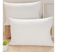 PETTI Artigiani Italiani - Lot de 2 Taies d'oreiller de Lit 50x70 cm, Housses de Coussin Unies Couleur Blanc, Taie Oreiller 100% Microfibre Hypoallergénique, Fabriqué en Italie