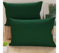 PETTI Artigiani Italiani - Paire de taies d'oreiller 50 x 70 cm en Microfibre, Coussins d'ameublement, canapé, 2 Housses de Coussin, taie d'oreiller Couleur Unie Verte, 100% fabriquée en Italie