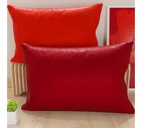 PETTI Artigiani Italiani - Lot de 2 Taies d'oreiller de Lit 50x70 cm, Housses de Coussin Unies Double Face Rouge et Bordeaux, Taie Oreiller 100% Microfibre, Fabriqué en Italie