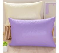PETTI Artigiani Italiani - Lot de 2 Taies d'oreiller de Lit 60x40 cm, Housses de Coussin Unies Double Face Lilas et Ivoire, Taie Oreiller 100% Microfibre, Fabriqué en Italie