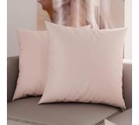 PETTI Artigiani Italiani - Lot de 2 Taies d'oreiller de Lit 60x60 cm, Housses de Coussin Unies Couleur Poudre Claire, Taie Oreiller 100% Microfibre Hypoallergénique, Fabriqué en Italie