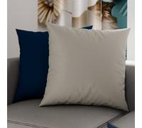 PETTI Artigiani Italiani - Lot de 2 Taies d'oreiller de Lit 60x60 cm, Housses de Coussin Unies Double Face Gris Clair et Bleu, Taie Oreiller 100% Microfibre, Fabriqué en Italie