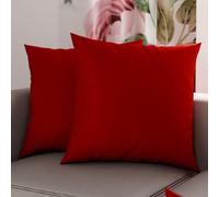 PETTI Artigiani Italiani - Lot de 2 Taies d'oreiller de Lit 65x65 cm, Housses de Coussin Unies Couleur Bordeaux, Taie Oreiller 100% Microfibre Hypoallergénique, Fabriqué en Italie