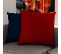 PETTI Artigiani Italiani - Lot de 2 Taies d'oreiller de Lit 65x65 cm, Housses de Coussin Unies Double Face Bordeaux et Bleu, Taie Oreiller 100% Microfibre, Fabriqué en Italie