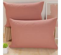 PETTI Artigiani Italiani - Lot de 2 Taies d'oreiller de Lit 70x40 cm, Housses de Coussin Unies Couleur Rose Poudré Foncé, Taie Oreiller 100% Microfibre Hypoallergénique, Fabriqué en Italie